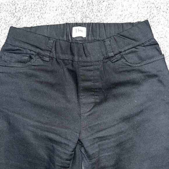 Bevy Flog - Amanda Black Wide Leg Flare Denim Raw Hem & Elastic Waist Jeans 29 - Picture 2 of 11